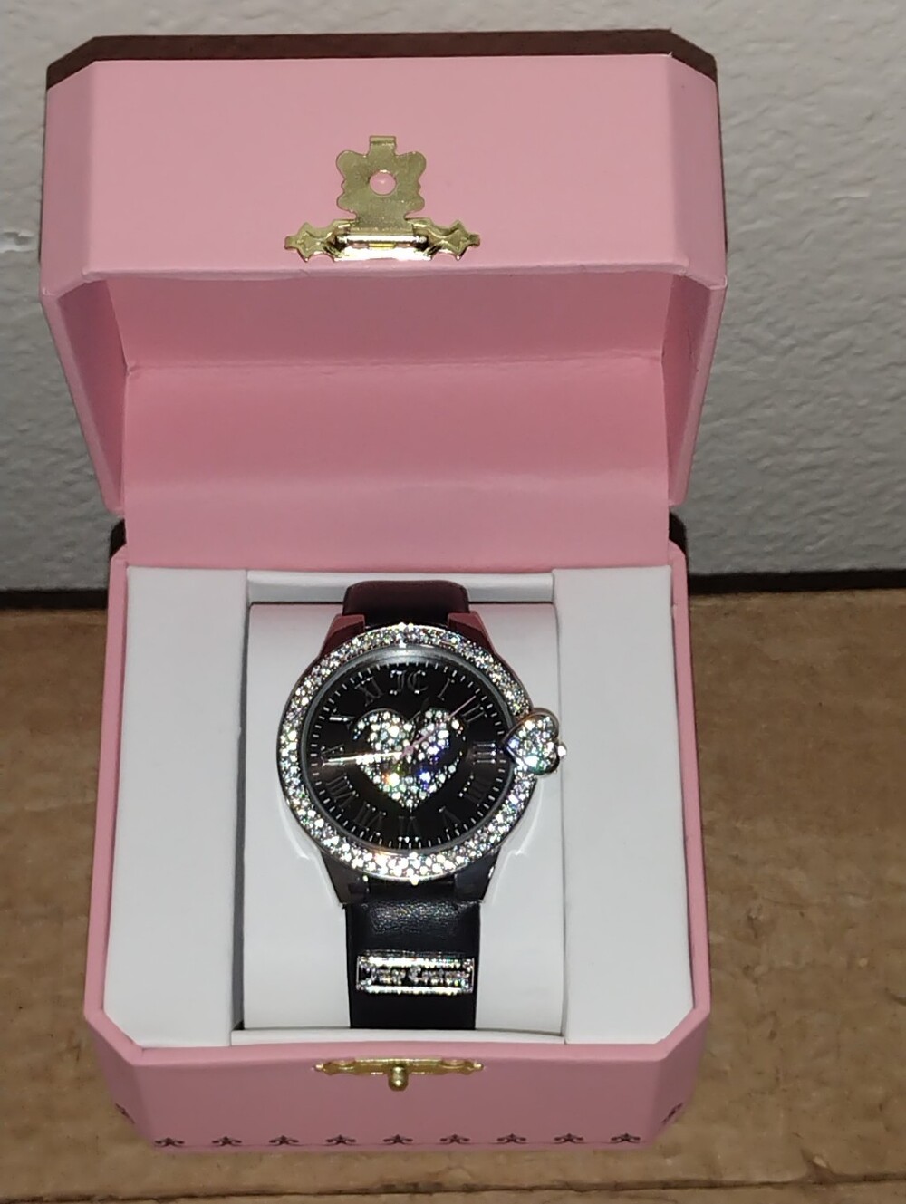 JUICY COUTURE SILVER BLACK WATCH  RHINESTONES JUICY COUTURE HEART WATCH NEW4